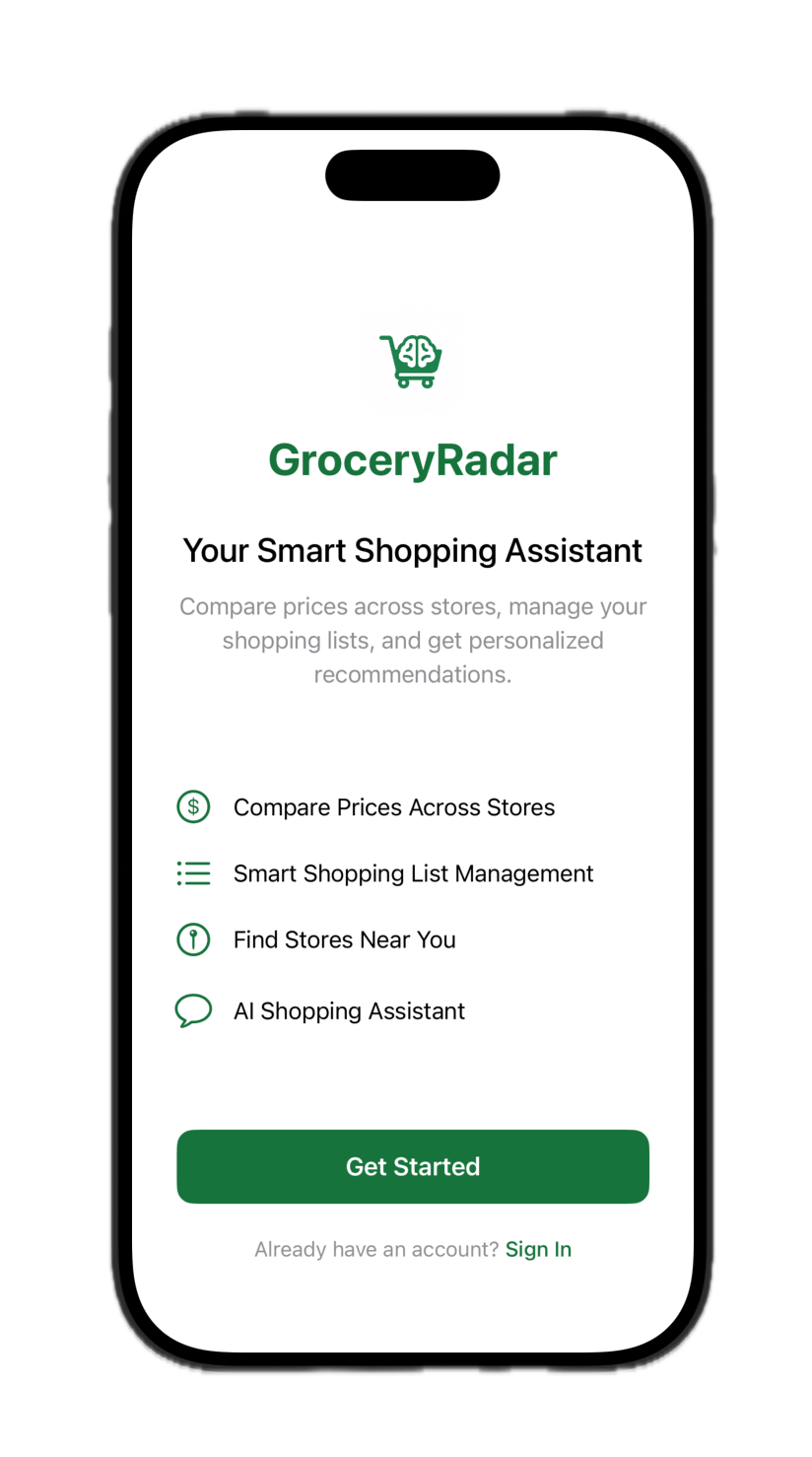 GroceryRadar Landing Page